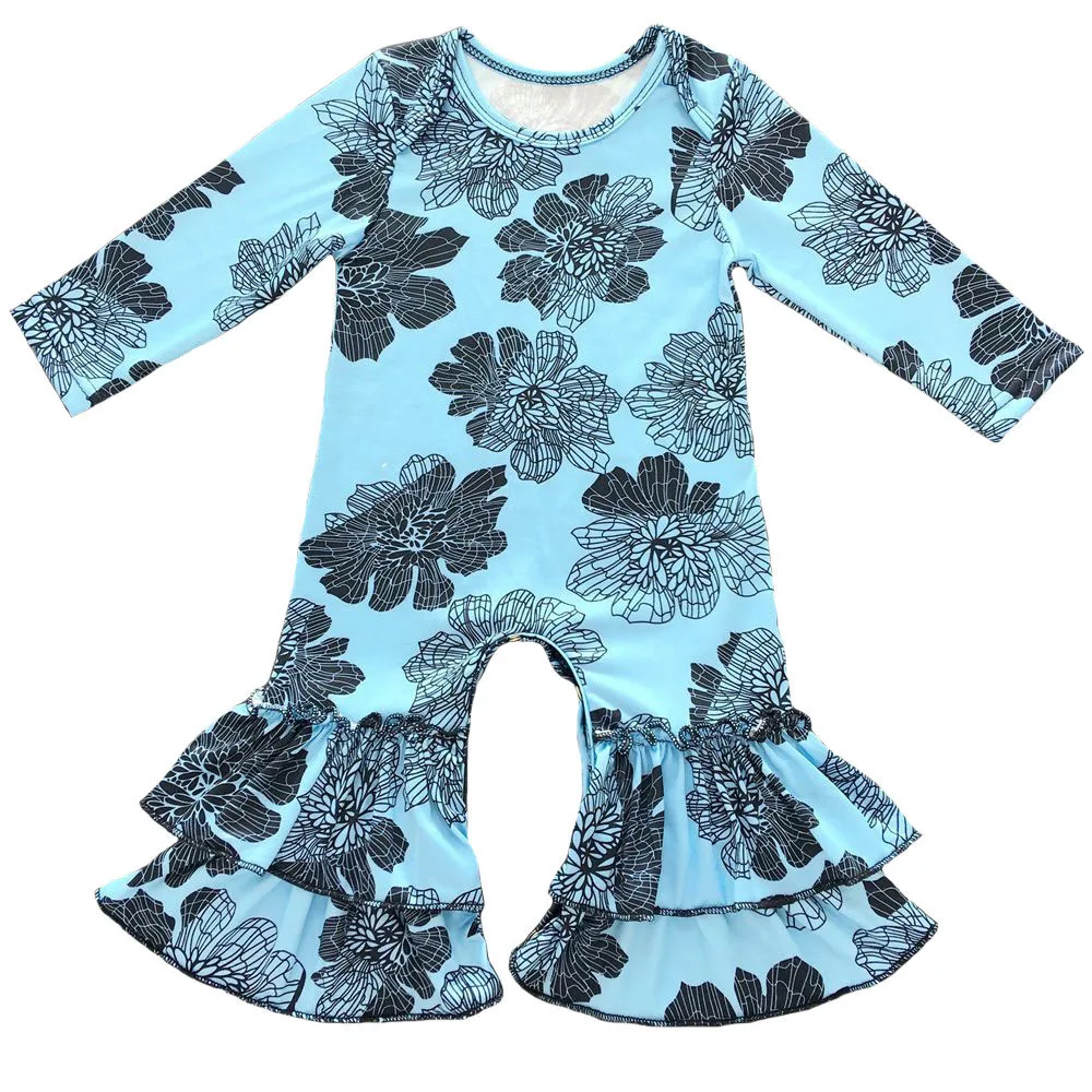 Комбинезон для маленьких девочек; Весенний комбинезон с длинными рукавами и оборками для новорожденных; хлопковый комбинезон с оборками для малышей; одежда для малышей - Цвет: 16