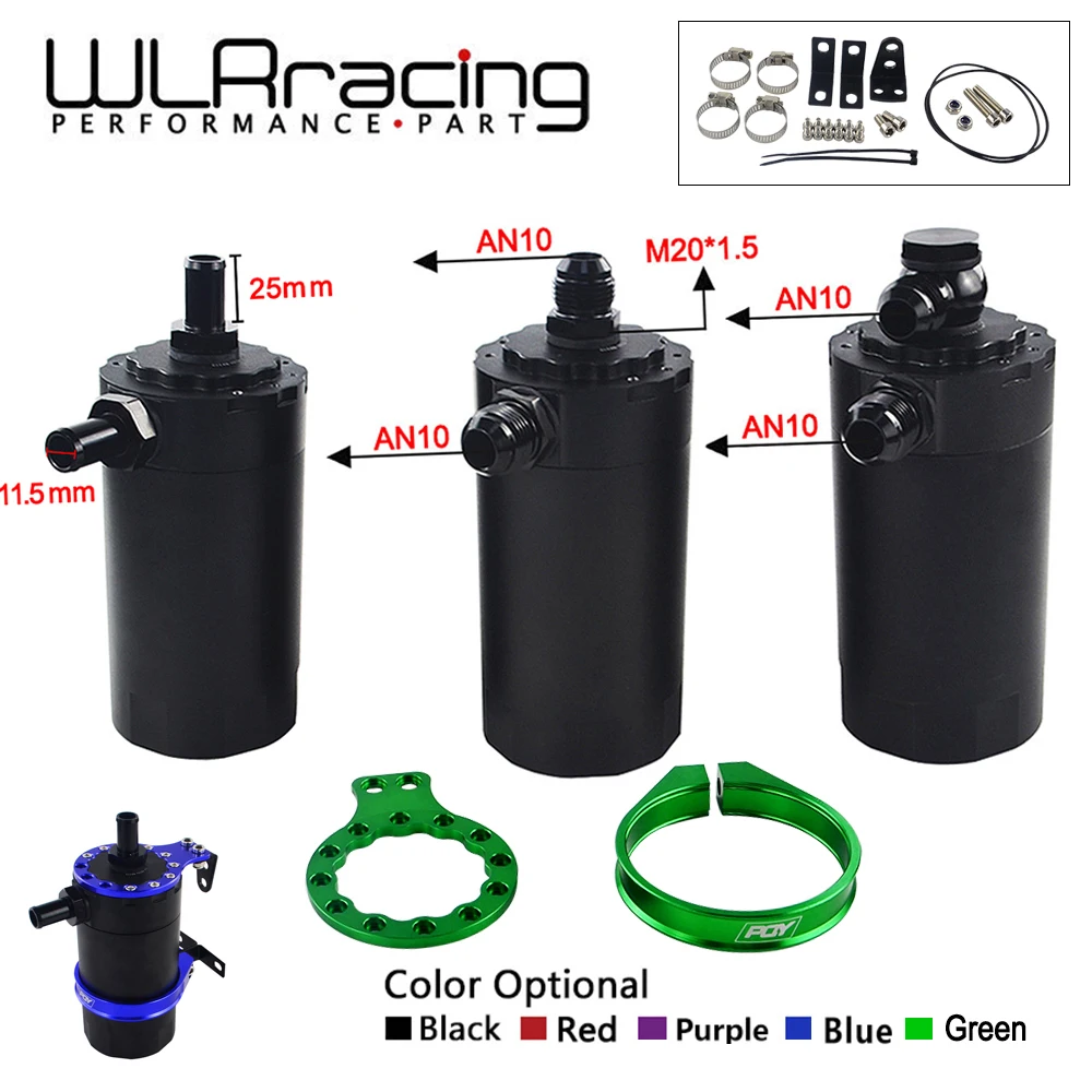 

WLR RACING - Baffled Aluminum Oil Catch Can Resevoir Tank Kit Oil tank WLR-TK25/26/27