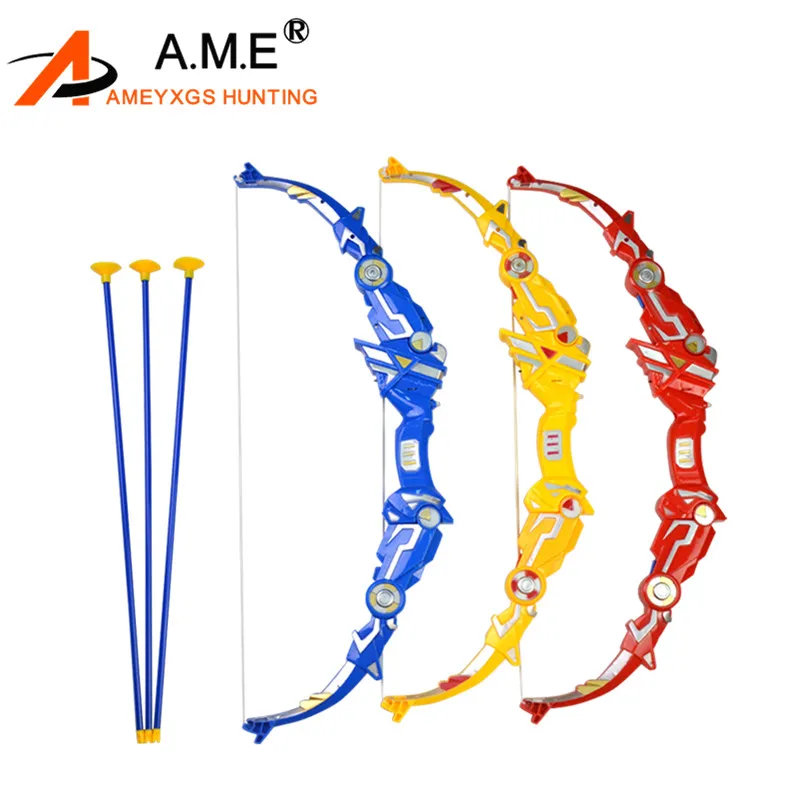 

1Set Archery Kids Bow and Arrow Childrens Toy Bow Light Up Plastic Soft Sucker Arrow with Target For Outdoor Game Accessories