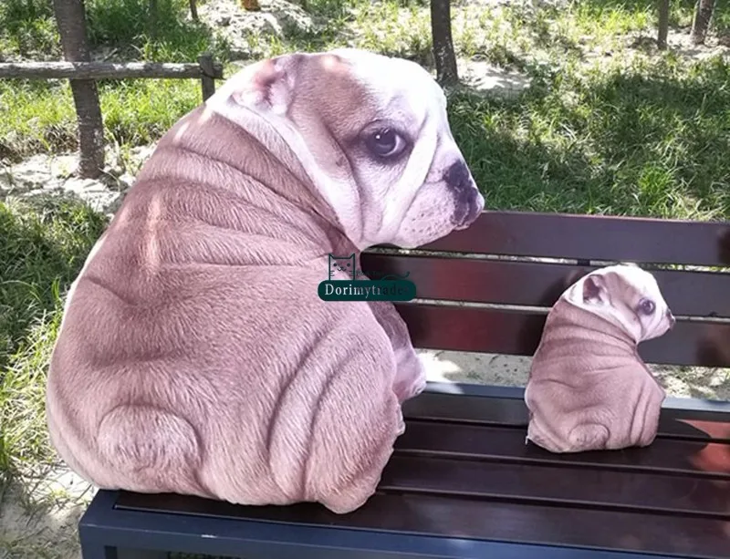 Dorimytrader Realistic 3D Printed Plush Shar Pei Dog Pillow Doll Big Cute Dog Toys Simulated Animals DY61827 (13)