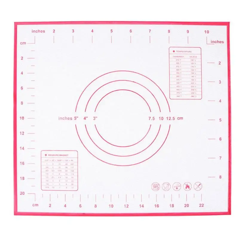 Антипригарные силиконовые инструменты для приготовления пищи коврик для выпечки коврик для замеса теста инструмент для выпечки торта 29x26 см/11,41x10,23 дюйма - Цвет: Красный