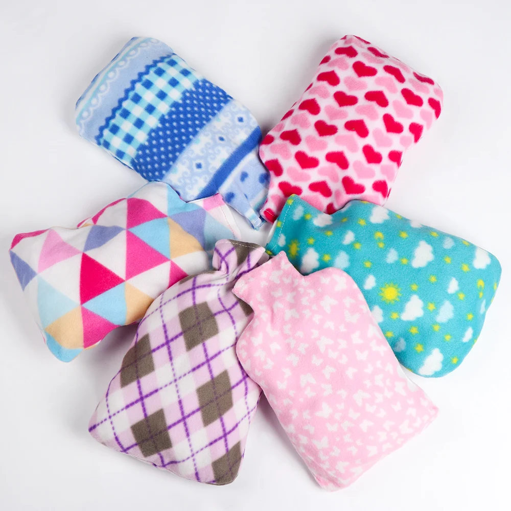 

6- Color Large One Side Soft Flannel Cloth Cover For 2000ML Hot Water Bottles Explosion Proof Rubber Hot Water Bottle Removable