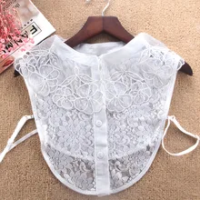 Женская кружевная шифоновая Цветочная Половина Рубашка с фальшивым воротником аксессуар Повседневная Осенняя Съемная воротники-обманки чокер куртка с лацканами Топы