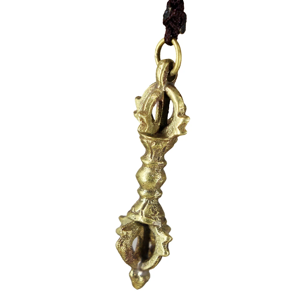 Tibet Buddhism Pure Copper 5 stocks cross Vajra Pestle Pendant Magic Amulet 