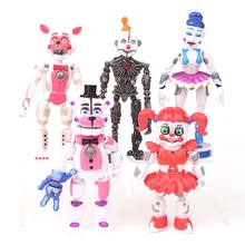 5 шт./лот FNAF Five Nights At Freddys Freddy toys Bonnie Foxy Fazbear медведь светодиодный светильник ПВХ совместный подвижный Фигурки игрушки 13-16 см