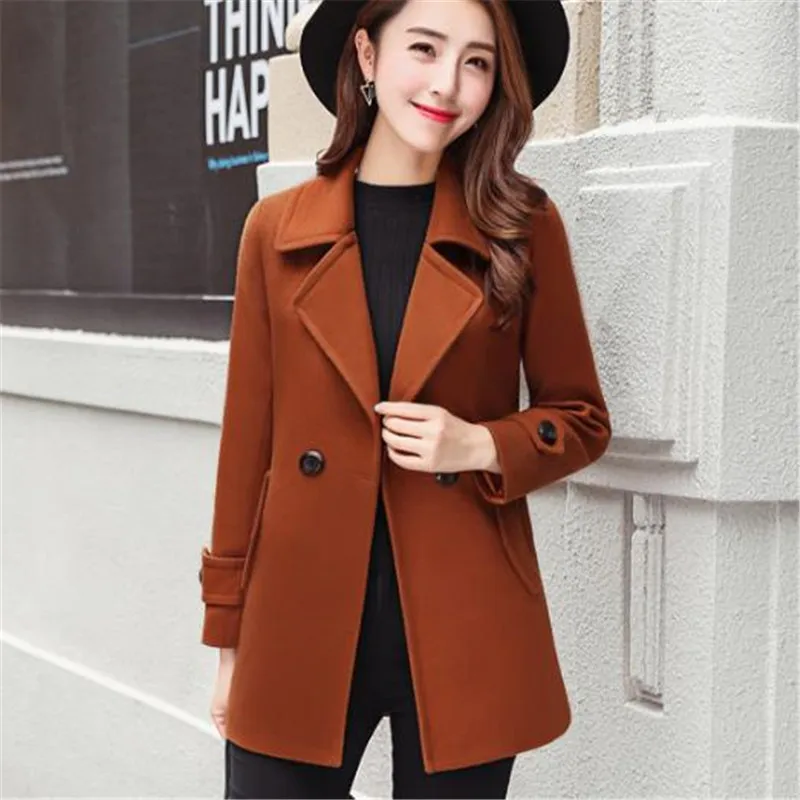 Woolen coat women's Short Section Korean 2018 New Women Cashmere Woolen Parka Autumn Winter Thicken Slim Jacket Coat Female