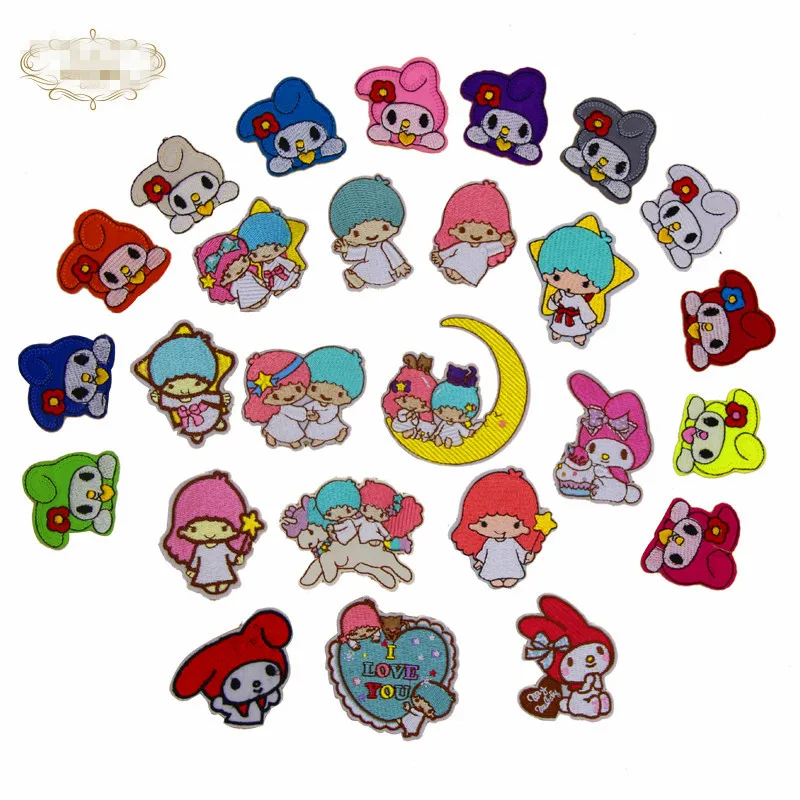 

26pcs/lot little twin stars patch sew on patches for clothing girls patch husky set kids children