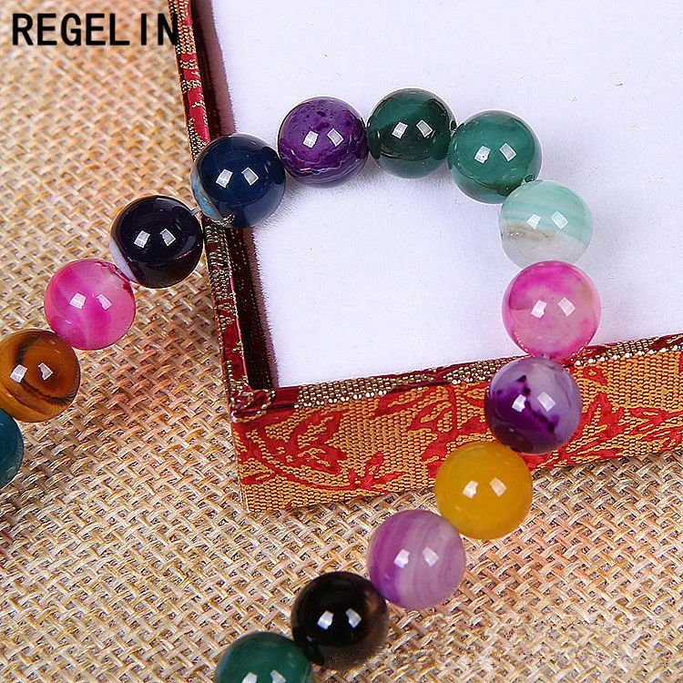 REGELIN бусины из натурального камня 4/6/8/10/12/14 мм Круглые красочные Кристальные