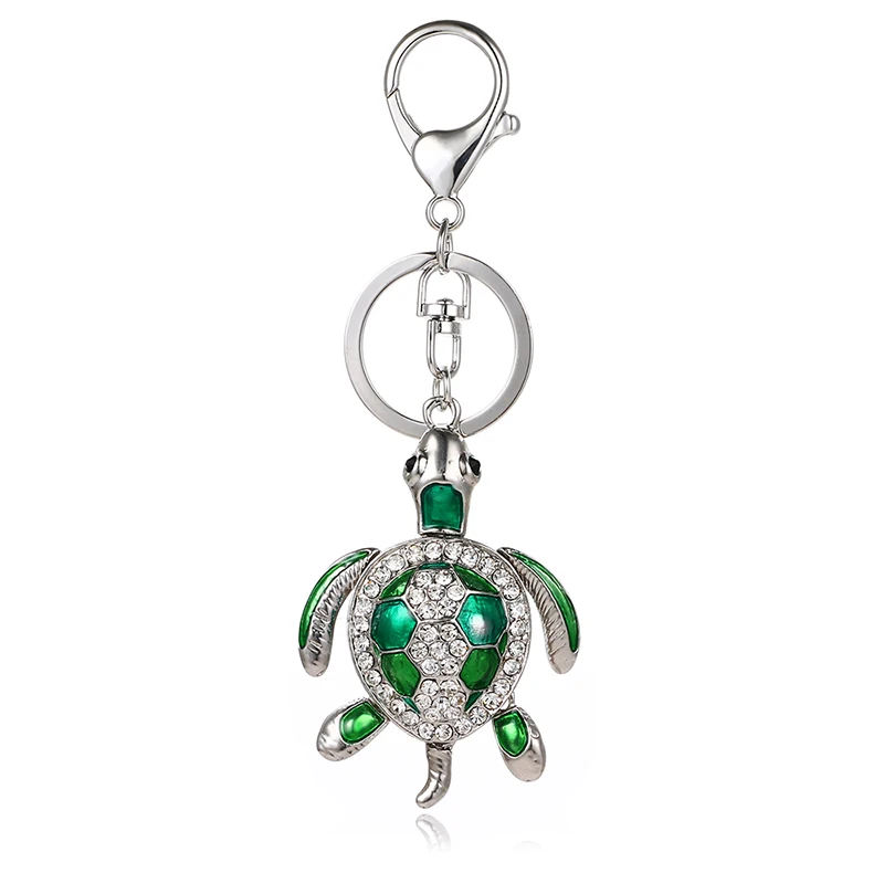 

Green turtle turtle pendant charm rhinestone crystal wallet bag keyring keychain accessories ysk038 wedding lover gift