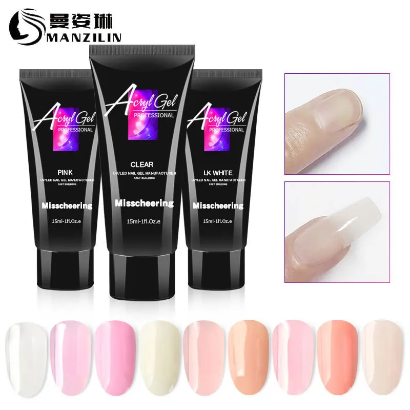 

9 Colors 15ml Nail Poly Gel Cream Quickly Builder Extends Glue Extension Enhancement Camouflage LED UV Varnish Nail Polish