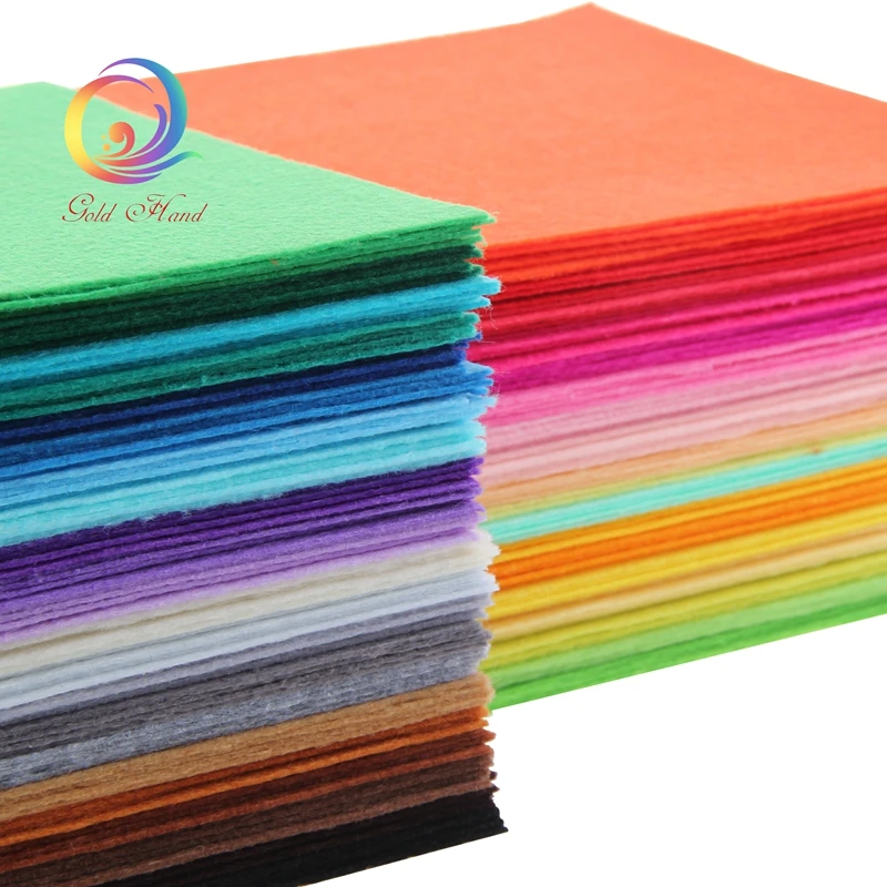 Felt craft fabric Haisen Nonwoven Felt Fabric Bundle 1mm Thickness Polyester Felt Cloth of Home Decoration Sewing Dolls & Crafts 40pcs 10x15cm