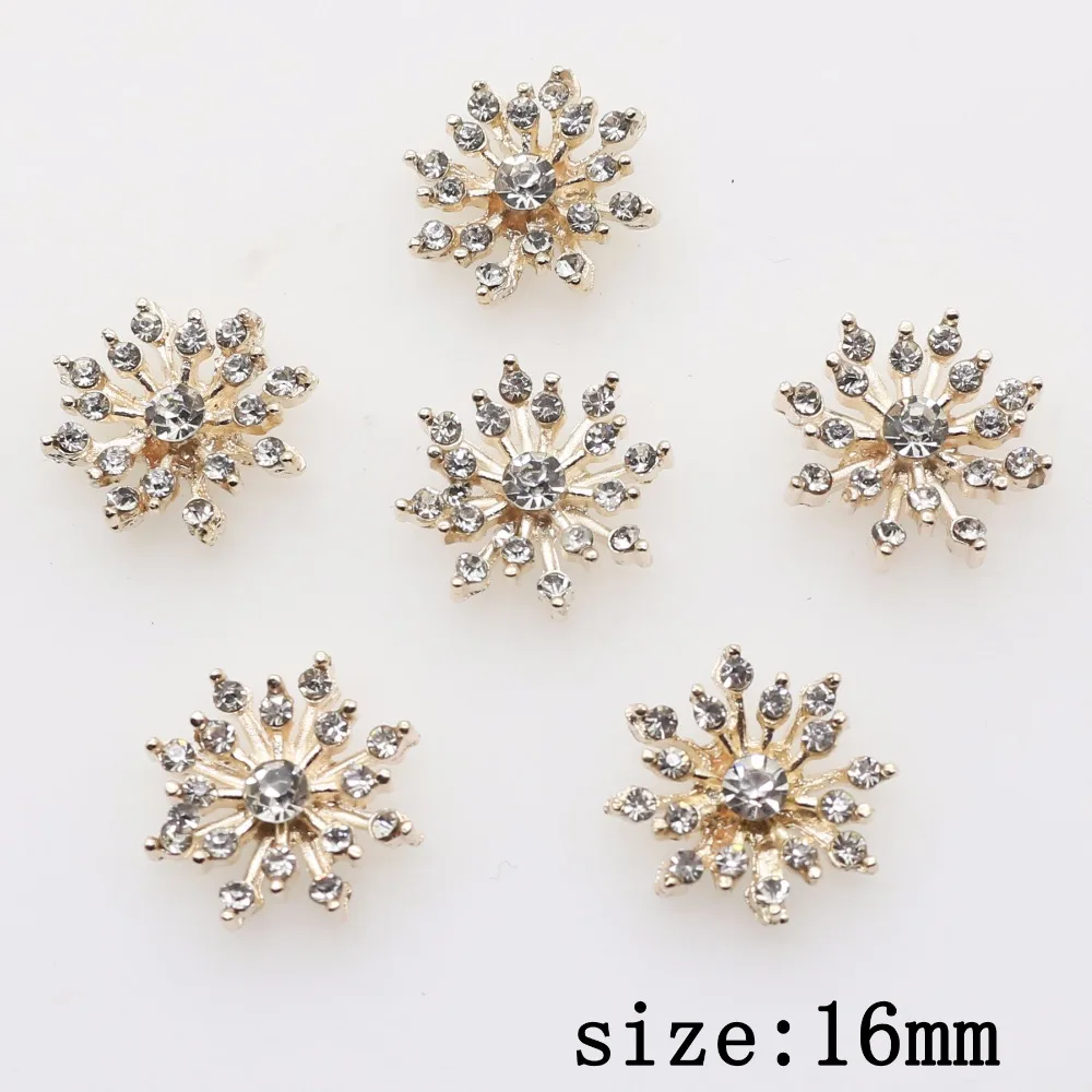 

YWXINXI Direct Selling Fashion Jewelry 10pcs/lot16MM Alloy Flower Decoration Accessories DIY Ribbon Decoration Button