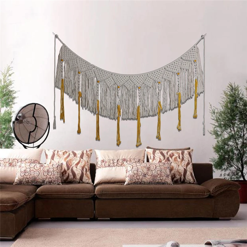 Big size 158*90cm Handmade Knit Wall Tapestry Wedding Party Home Decor Hanging Tapestry Cotton Tapestry Severed Door Curtain