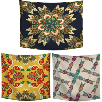 

Exotic Style Creative Pattern Living Room Wall Tapestry Beach Sunscreen Shawl Yoga Mat Table Decoration Polyester Thin Blanket