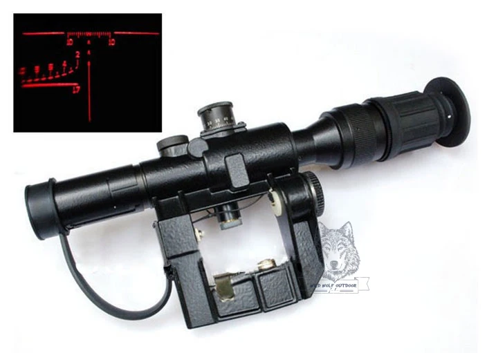 Tactical 4x26 Red Illuminated Sight SVD Dragunov Scope Optics Sight for Hunting Shooting Riflescope 6-0012