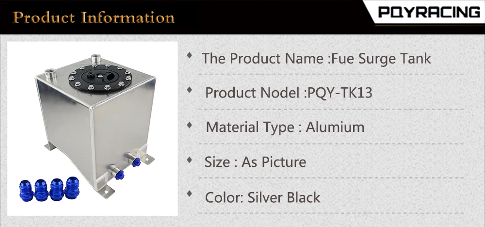 PQY-2,5 галлон 10л алюминиевый гоночный Дрифт топливных элементов бак перенапряжения топлива без уровня отправителя PQY-TK13