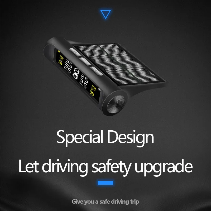 

Car TPMS Tyre Pressure Monitoring System Solar Powered Digital LCD Display Auto Security Car Styling