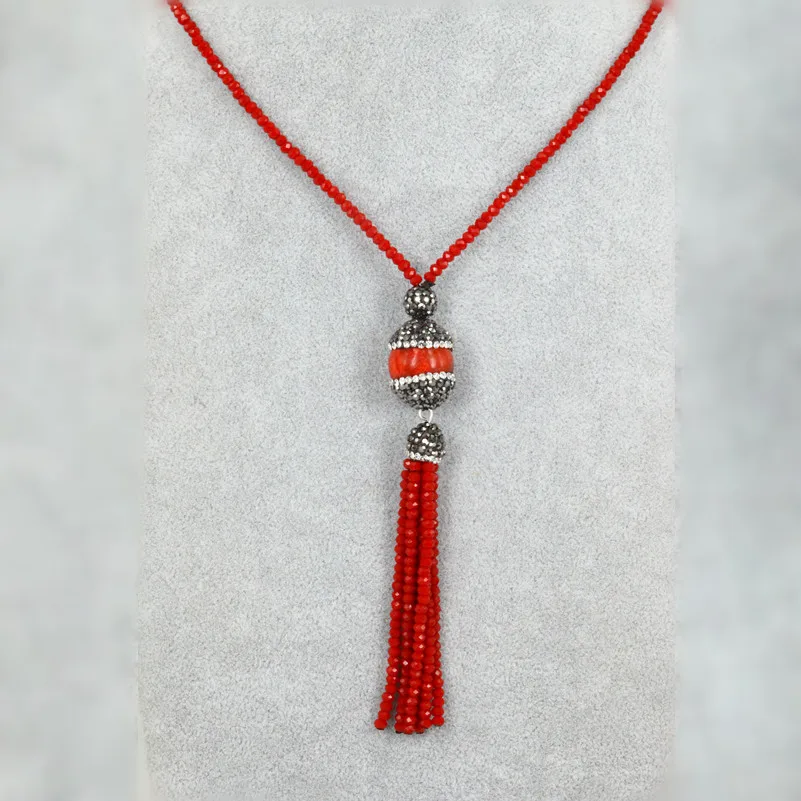 red plastic bead necklace