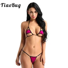 TiaoBug, женское сексуальное женское бикини с бретельками, набор, микро бюстгальтер, топ с трусиками, Горячие стринги, нижнее белье, праздничная пляжная одежда, купальники