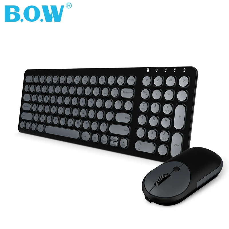 B.O.W 2.4 Ghz( (whisper quiet)) Keyboard and Mouse Combo, 99 keys Slim