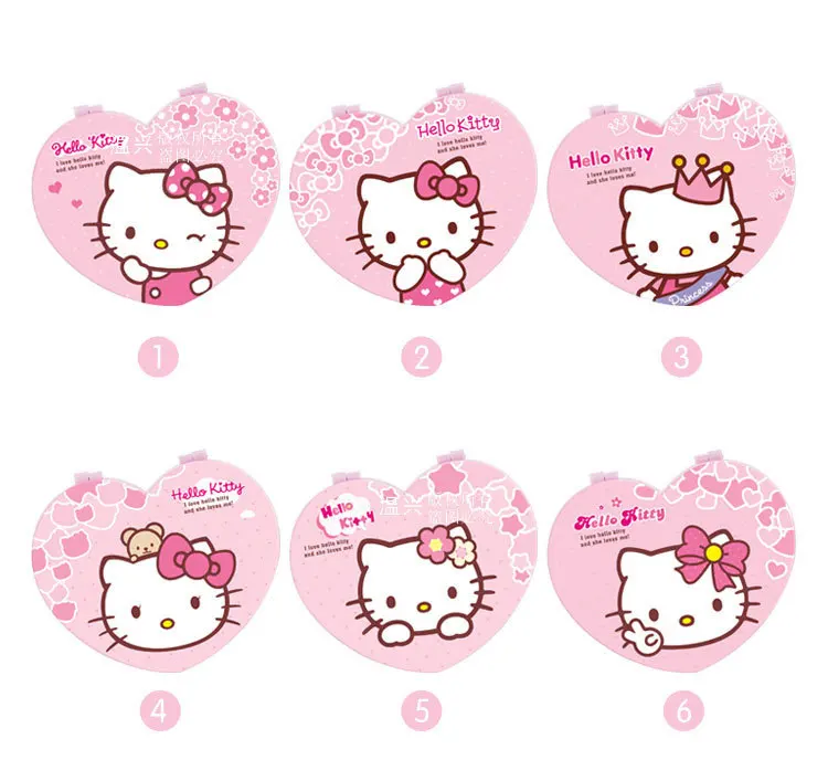 hello kitty Сердце Форма ювелирных изделий макияж коробка зеркало чехол XW-1006