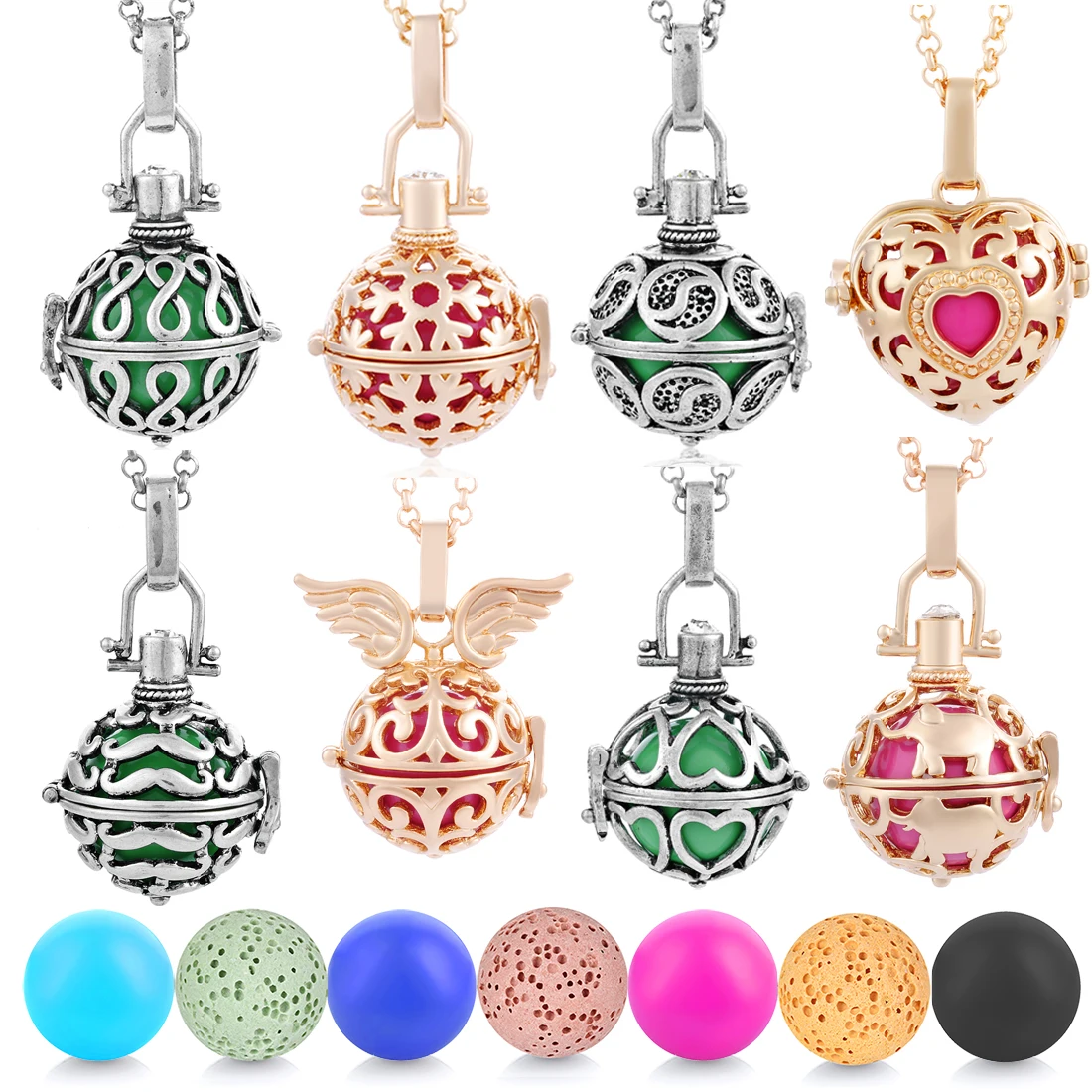 

1PC Angel Caller Pendant Necklace Pregnancy Chime Ball Harmony Bola Cage Pendant Necklace for Pregnant Women VA-013
