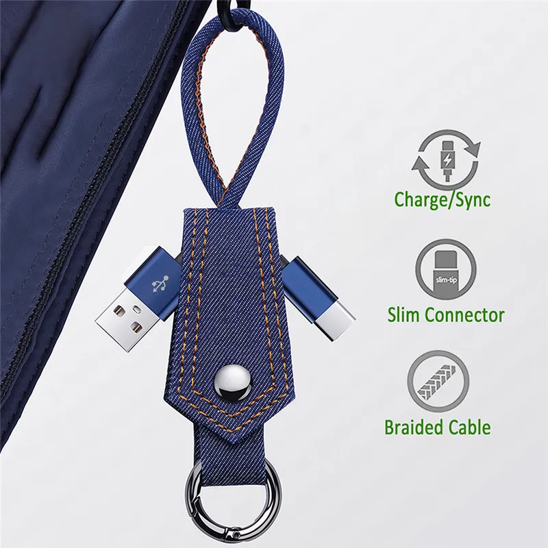 E T Портативный кожаный брелок USB кабель для ligthning кабель Micro USB для samsung Тип C брелок кабели для iphone кабель