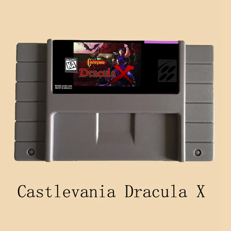 Игровая карточка caslevania Dracula X 16 Bit NTSC Big Gray для американского игрового проигрывателя