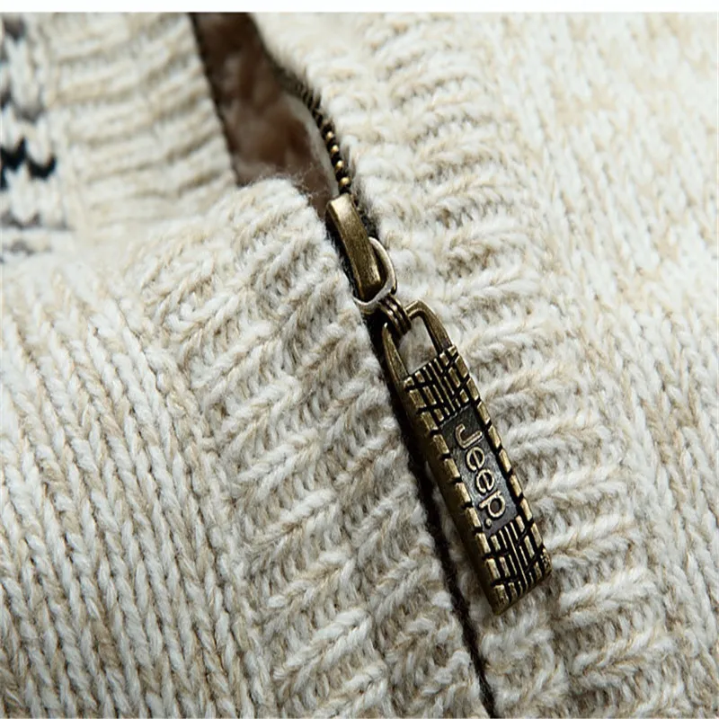  ICPANS Winter Thicken Fleece Wool Man Sweater Hooded Winter Cardigan our ear New Fashion Cotton Red