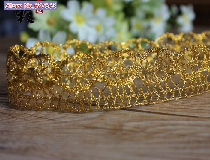 

DIY clothes accessories sewing lace sunflower gold silver lace trim 3cm