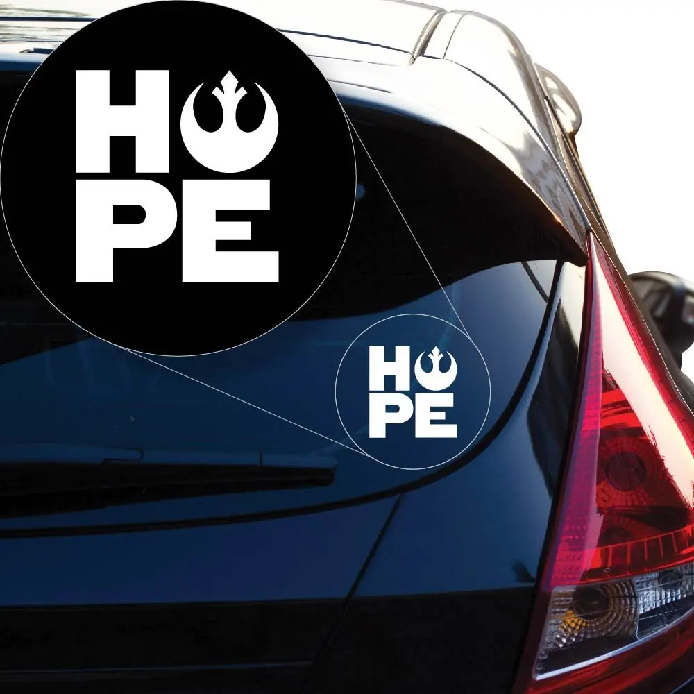 

Star Wars Rebel Hope Vinyl Decal Sticker # 862 (4" X 3.8", White)