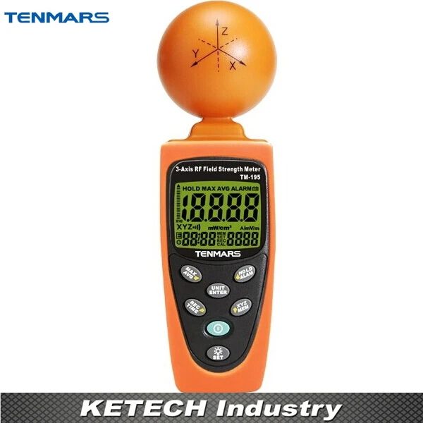 

3-AXIS Electromagnetic Radiation Detectors EMF RF Radiation ElectroSmog Power Meter Tester Tenmars TM-195