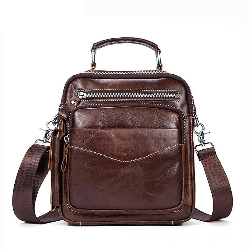 

AUAU-Mva Business Casual Bag Leather Crossbody Bag Vertical Shoulder Bag Fashion Men'S Bag Leather Briefcase