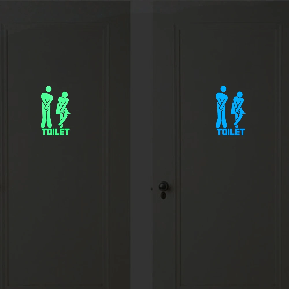 Funny Luminous Toilet Sticker Cartoon Glow in the Dark Bathroom Sticker Washroom Door Sign Sticker WC Wall DIY Indicator Label Funny Luminous Toilet Sticker Cartoon Glow in the Dark Bathroom Sticker Washroom Door Sign Sticker WC Wall DIY Indicator Label