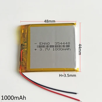 

3.7V 1000mAh 354448 Lithium Polymer LiPo Rechargeable Battery li ion cell For Mp3 DVD PAD camera recorder Speaker PSP 3.5*44*48