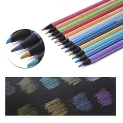 12 шт. металлик карандаш-художник 0.3 мм Декор карандаш Цветной для DIY фотоальбоме, карты решений, черный Бумага, рисунок, раскраска