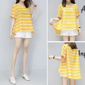 

Korean New Vintage 2 Pcs Set Brief Loose Plus Size Twinset Plus Size Striped Fashion Chic Pocket Damen Zweiteiler