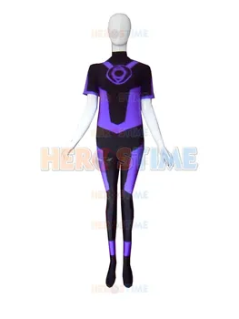 

Green Lantern Costume Black & Purple Spandex Green Lantern Superhero Costume Halloween Cosplay Suit