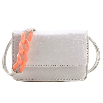 

FGGS-Acrylic Chain Shoulder Bags Women Famous Brand Individuality Designer Women Bags Female Acrylic Shoulder Strap Messenger