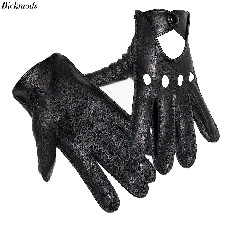 Half Finger Driving Gloves Soft Sheep Leather Men/'s Dress Chauffeur Style