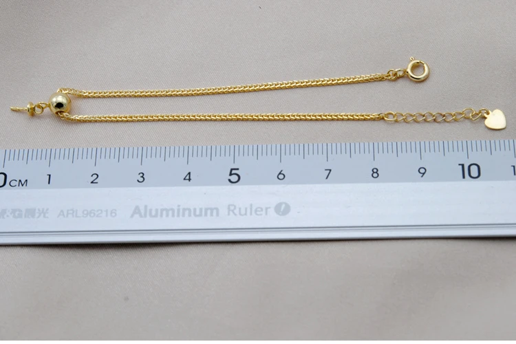 S925 стерлингового серебра жемчуг браслет с силикагелем мяч Регулируемый выводы Для женщин жемчужный браслет Компоненты серебро и золото 3 шт