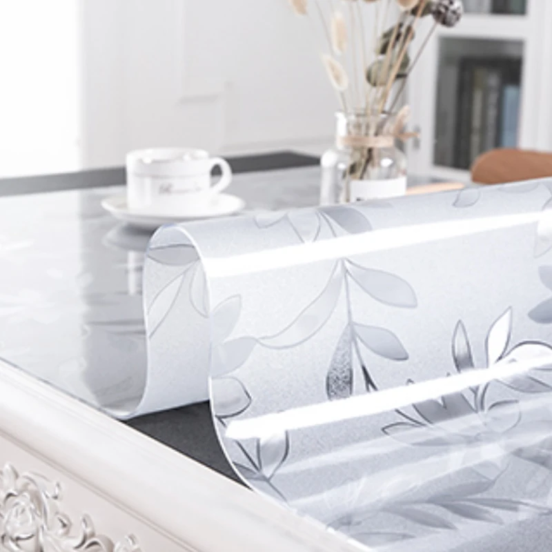  HAZY PVC Tablecloth Waterproof Transparent PVC Tablecloth Rectangle Table Cloths Kitchen Pattern Di