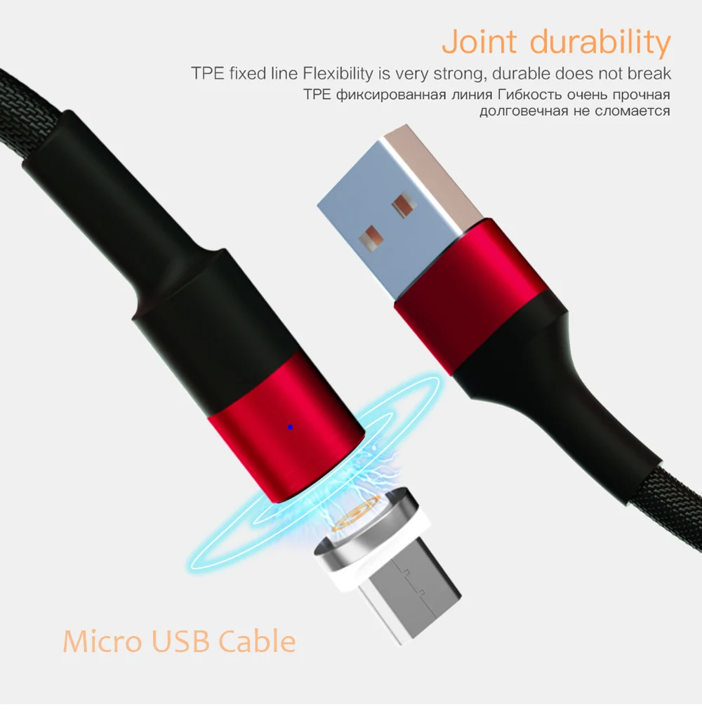 GARAS Магнитный micro usb кабель QC2.0 кабель передачи данных для быстрой зарядки для xiaomi/huawei micro usb Магнитный кабель 2 м Магнитный зарядный кабель