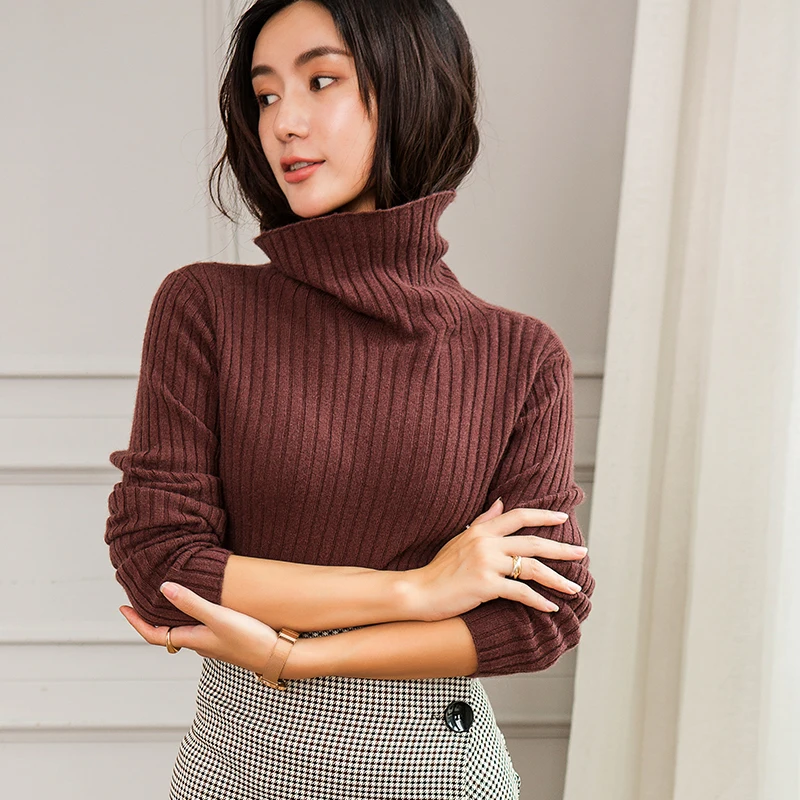 

Cashmere Sweater 2018 Autumn Winter Women Pure 100% Cashmere Wool Vertical Striped Knitted Slim Sweaters Pullovers