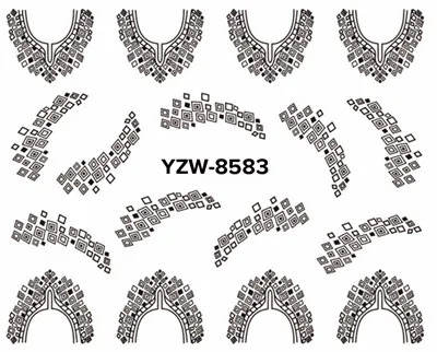 YZWLE 1 шт дополнительные черные кружевные наклейки для ногтей цветы красота дизайн ногтей Вода деколь Декорации Наклейки на аксессуары для ногтей