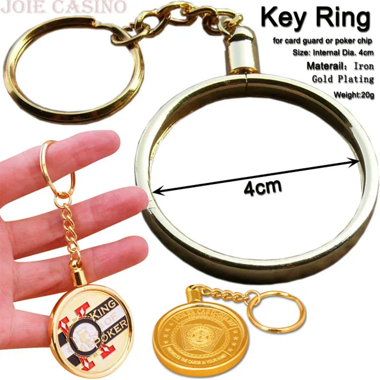 

3pcs Blank Key Ring Keychain for Poker Chips Poker Card Guard TEXAS HOLD'EM Poker gift