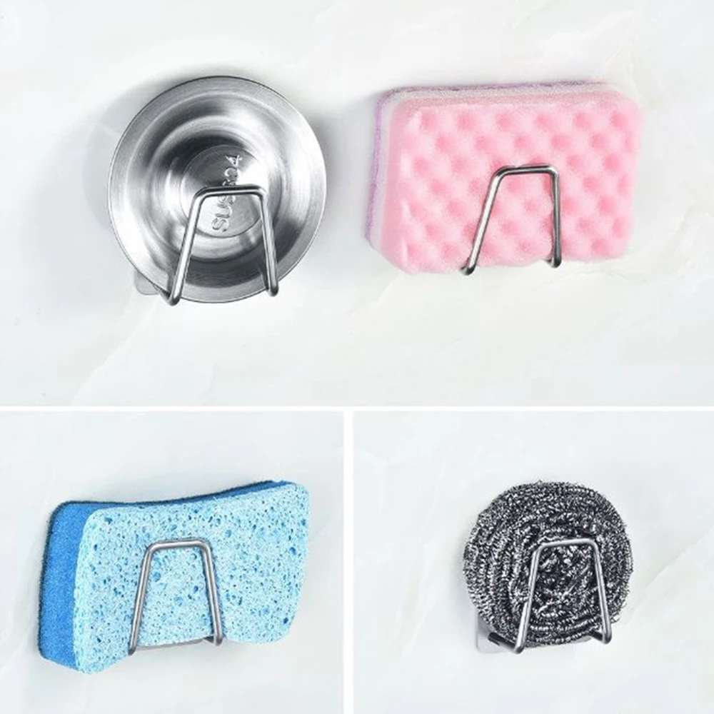 

Convenient Sponge Holder Suction Cup Sink Holder Kitchen Sink Sponges Holder Soap Drainage Rack Bathroom Sundries Organizers
