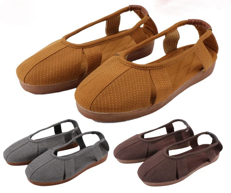 

2color gray/coffee/yellow Summer buddhism Lay meditation shoes buddhist zen shoes shaolin monk shoes lohan arhat sandals