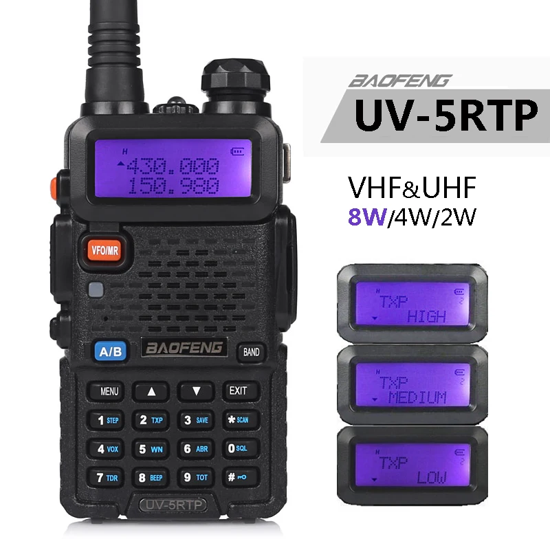 Baofeng UV-5R TP 8 Вт 4 Вт Высокая мощность VHF/UHF 136-174/400-520 МГц двухдиапазонный FM истинный двухсторонний Ham Радио рация/наушник UV-5RTP