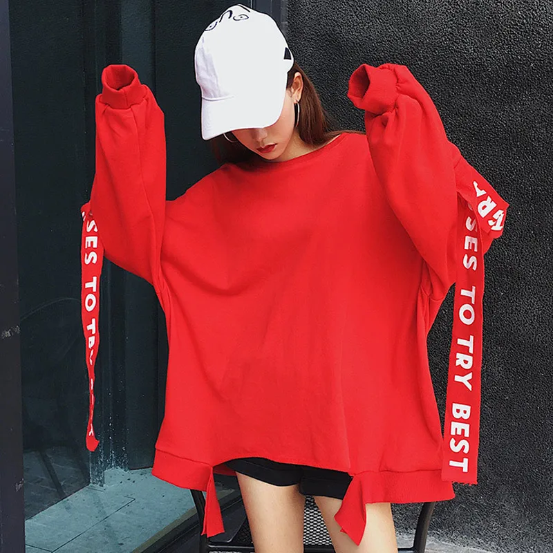 

Harajuku Style Spring Autumn Loose Ribbon Decor Long Sleeve Women Jacket KNG88